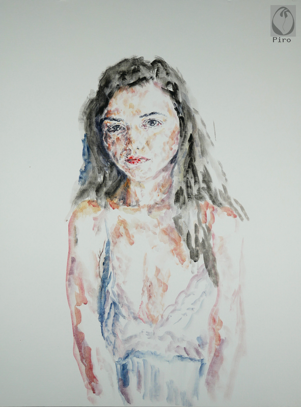 oil on paper - olio su carta di Piro